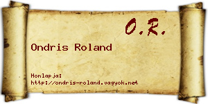 Ondris Roland névjegykártya