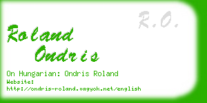 roland ondris business card